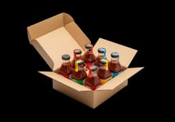 Karton mit BBQ-Sauce-Flaschen – Beispiel für Einfuhrumsatzsteuer bei Lebensmitteln