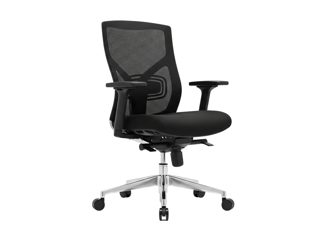 Schwarzer ergonomischer Bürostuhl – Beispiel für zollfreien Import aus China