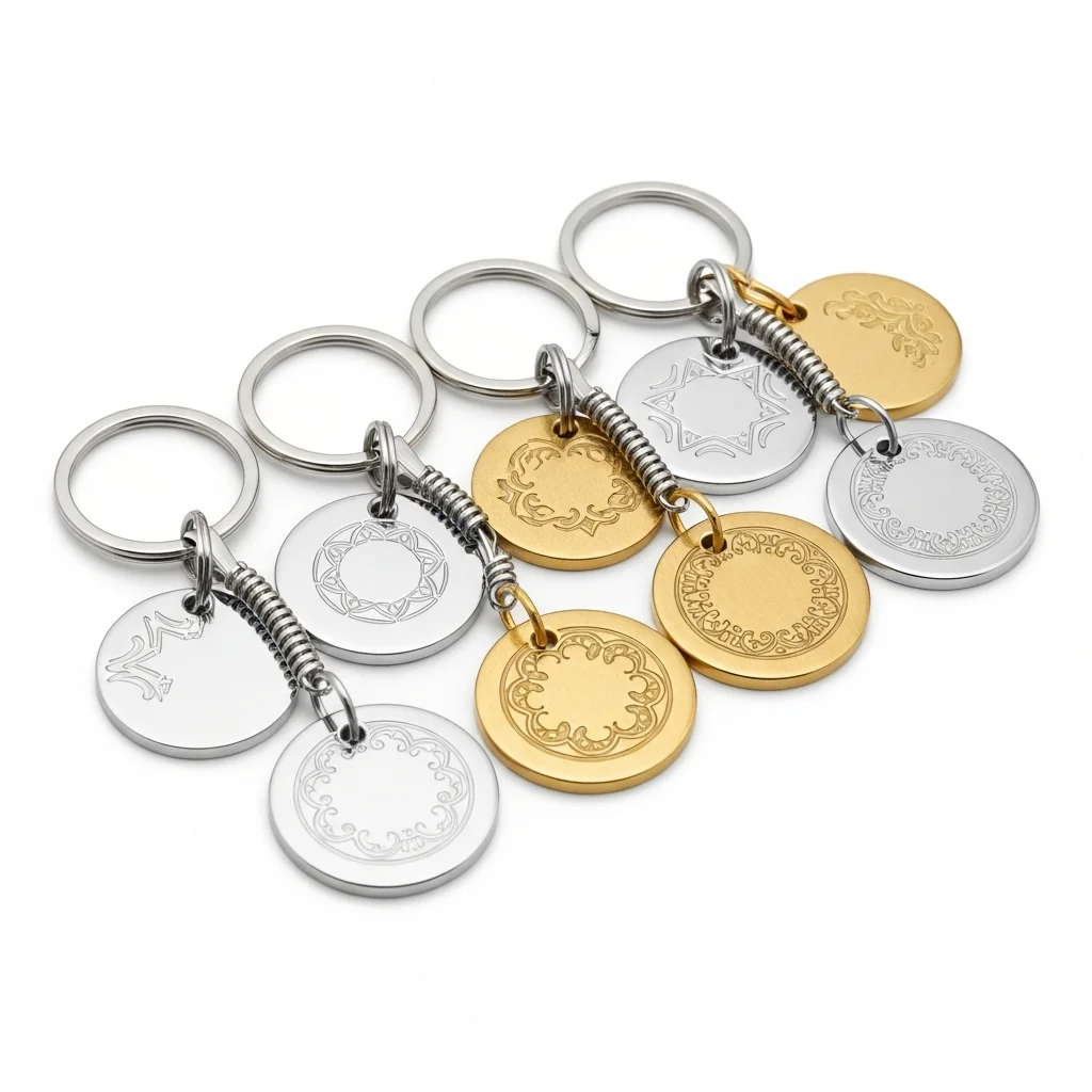 Metall-Schlüsselanhänger in Gold und Silber – Zolltarifnummer 7117.19.00.90.0