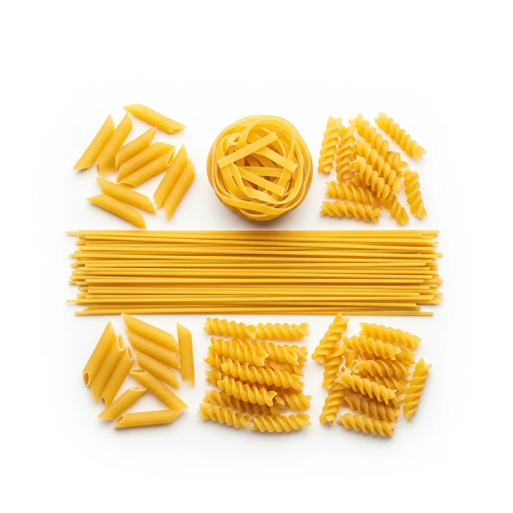 Verschiedene Nudelsorten – Spaghetti, Penne, Fusilli – Zolltarifnummer 1902.19.10.90.0