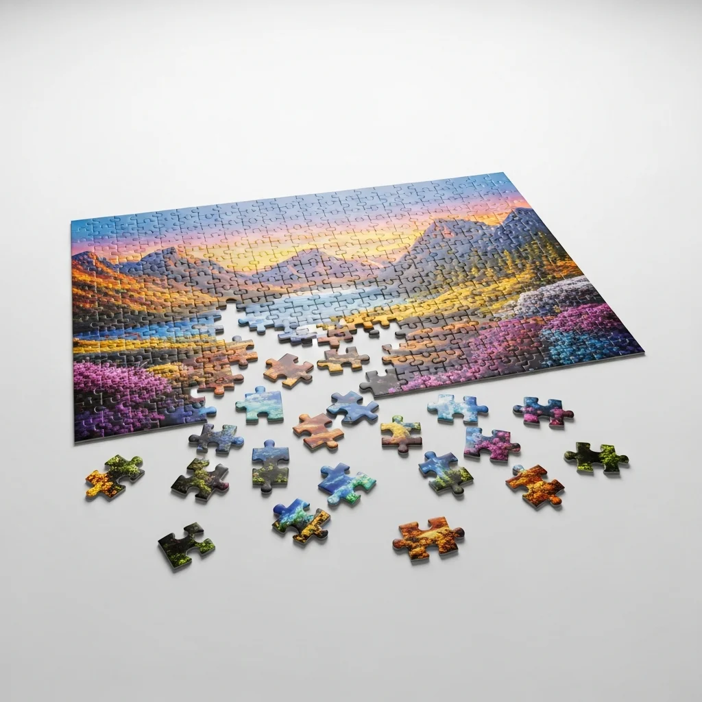 Buntes Puzzle mit Landschaftsmotiv – Zolltarifnummer 9503.00.69.00.0