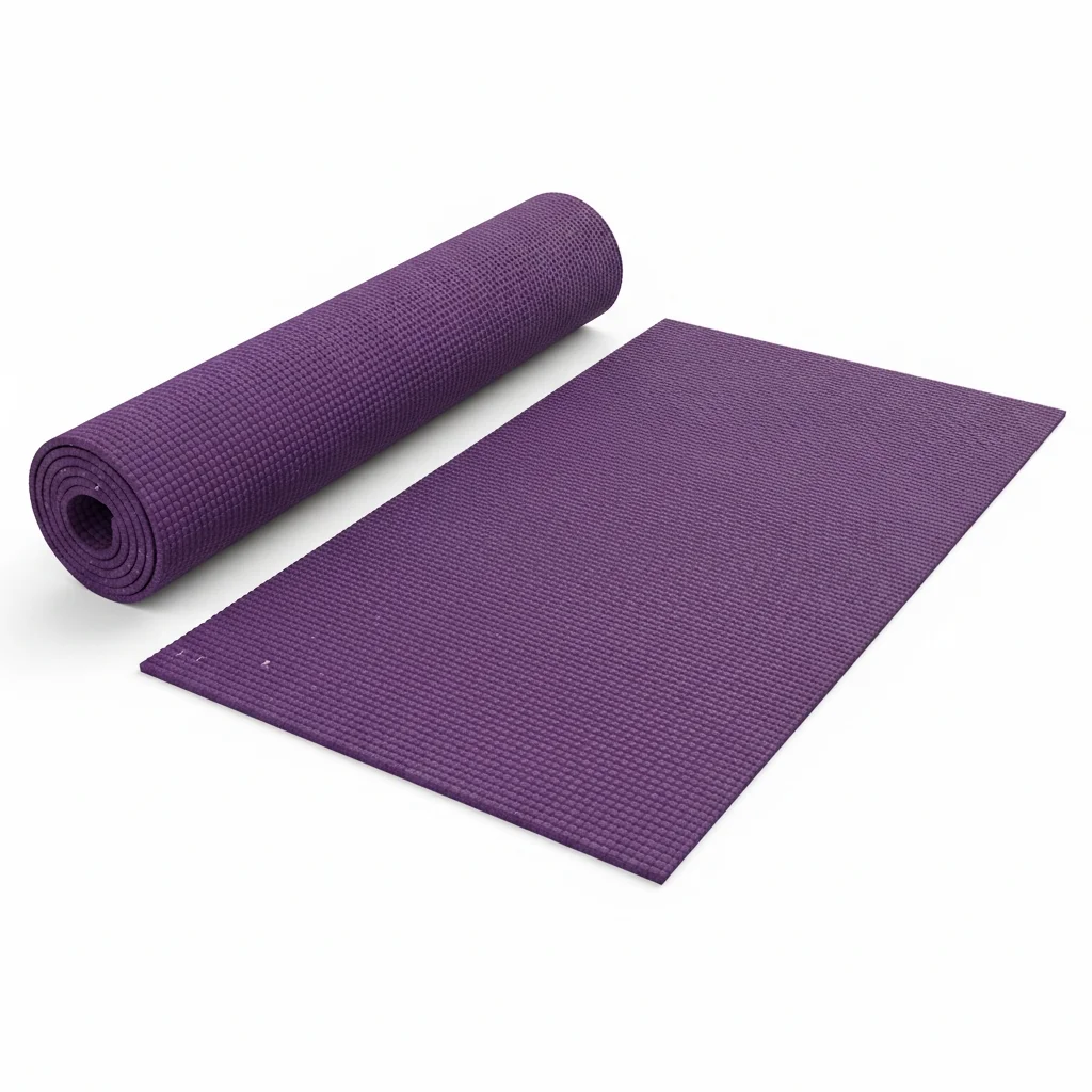 Lila Yogamatte aufgerollt und ausgebreitet – Zolltarifnummer 3921.12.00.900